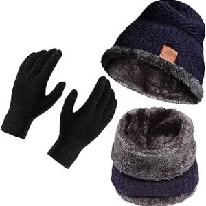 Cotton Blend Cable Knit Skull Cap - Light Grey