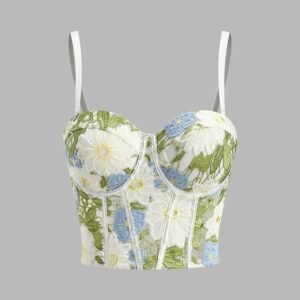 Floral Embroidered Sweetheart Corset